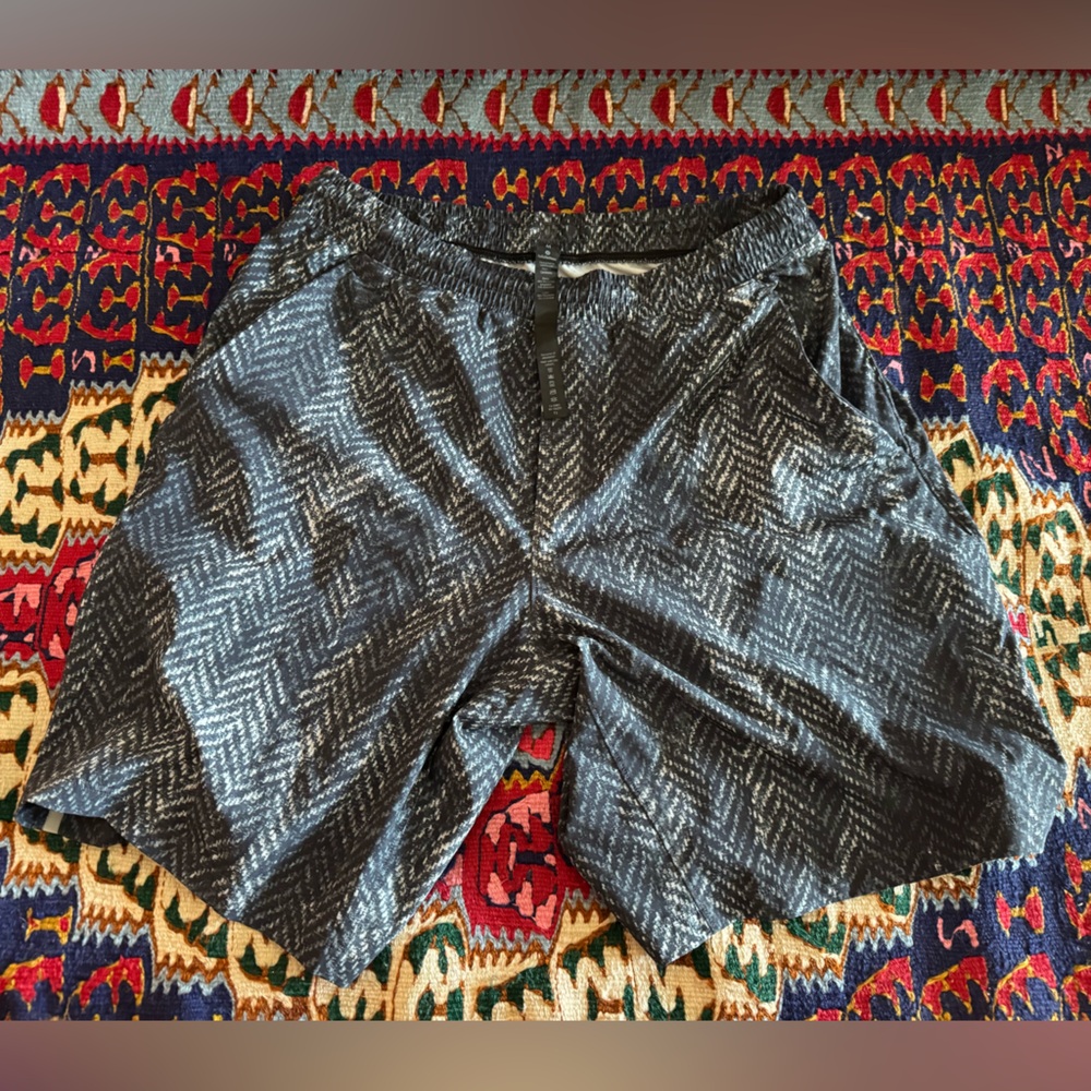 lululemon athletica Black and Gray Athletic Shorts Medium